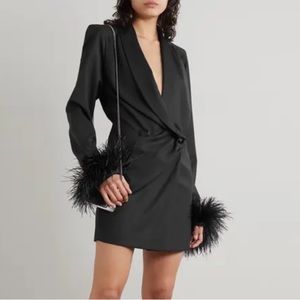 The Attico Feather Cuff Mini Blazer Dress